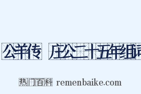 公羊传·庄公二十五年组词是什么意思的图片